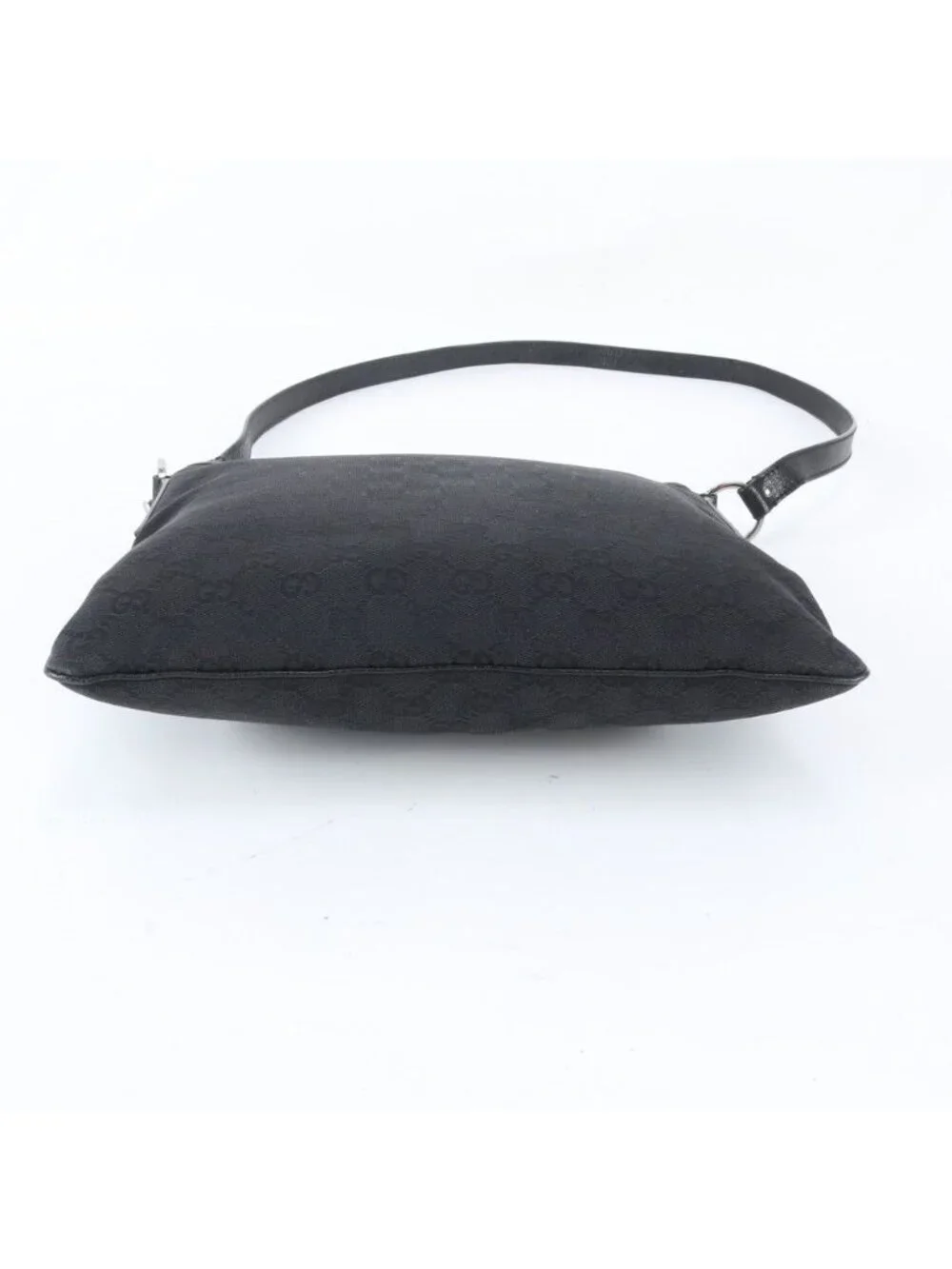 Gucci GG Canvas Leather Shoulder Bag Crossbody Messenger Black